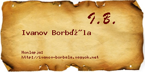 Ivanov Borbála névjegykártya