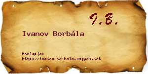 Ivanov Borbála névjegykártya