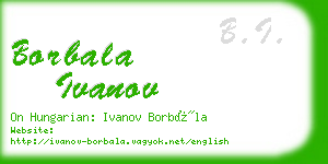 borbala ivanov business card